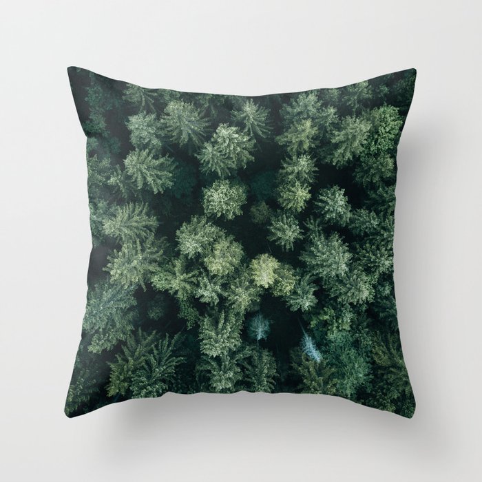 Forest from above - Landscape Photography Throw Pillow