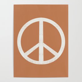 Peace sign - caramel, peace, peace sign, hippie, retro, trippy, surf summer boho art Poster