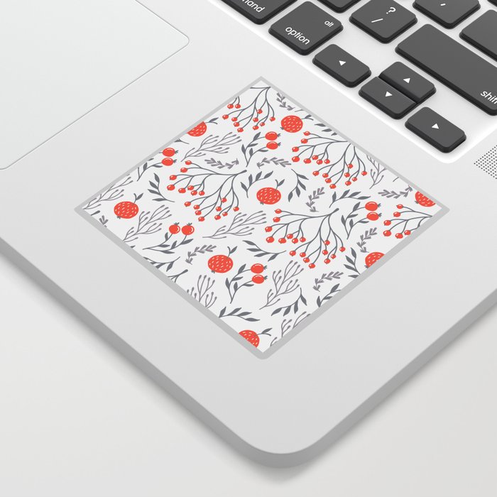 Red Berry Floral Sticker