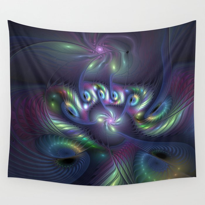 Mysterious, Abstract Fractals Art Colorful Fantasy Wall Tapestry