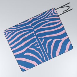 Blue and Pink Zebra 273 Picnic Blanket