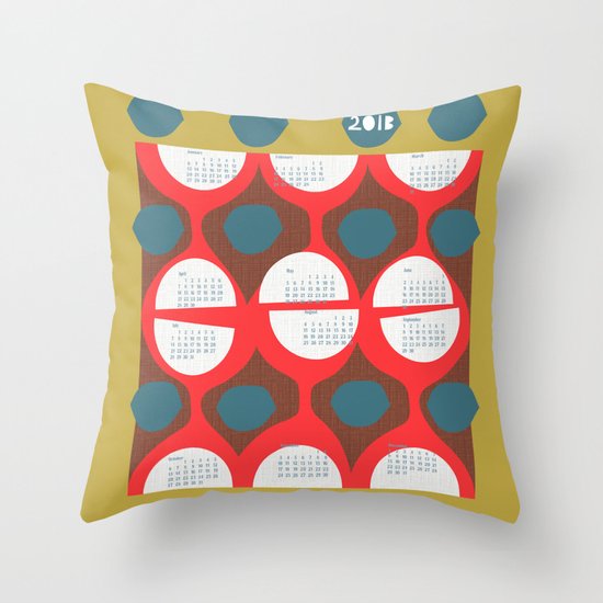 2013 retro calendar Throw Pillow