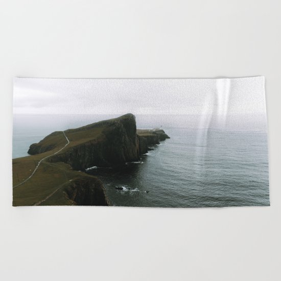 Neist Point Lighthouse II - Landscape Photography Beach Towel