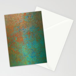 Vintage Teal and Copper Rust Stationery Card