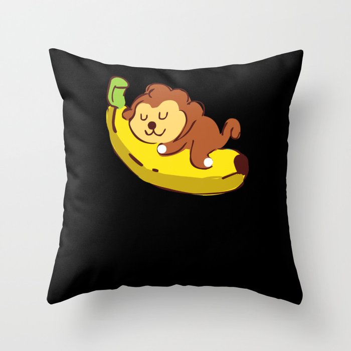 Sleeping Monkey Throw Pillow