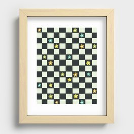 flower checkers Recessed Framed Print