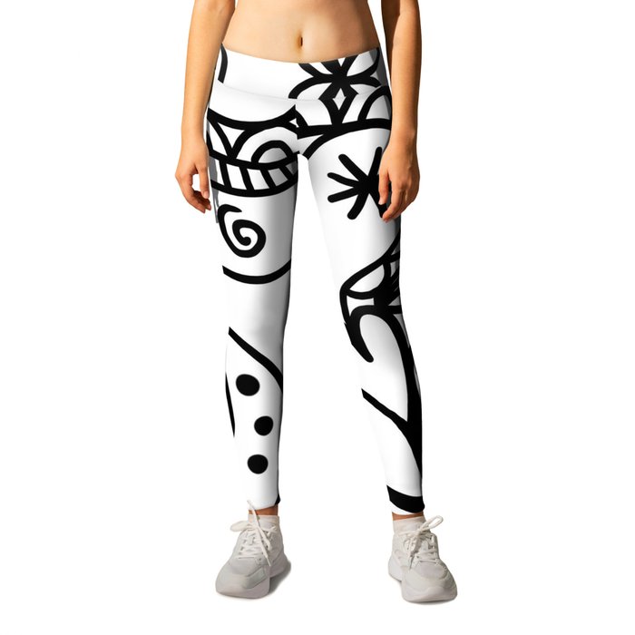 Black and White Doodle Leggings