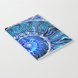 Deep Blue Nautilus Seashell Art by Sharon Cummings Notebook