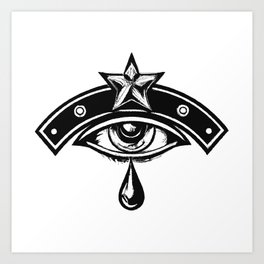 Teary eye military emblem Art Print