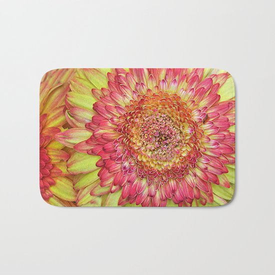 Flower yallow pink Bath Mat
