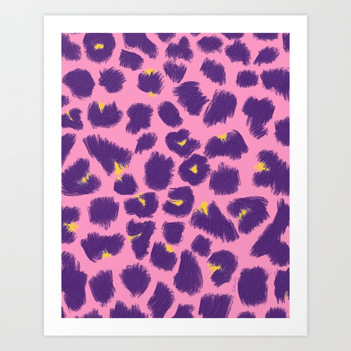 Purple Pink Leopard Print Art Print