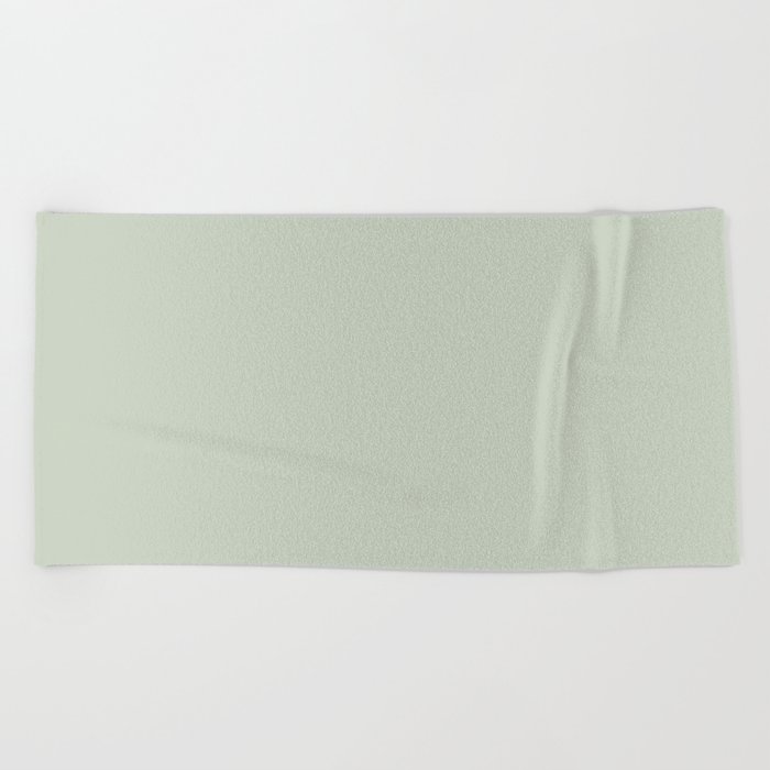 Light Gray-Green Solid Color Pantone Almost Aqua 13-6006 TCX Shades of Green Hues Beach Towel