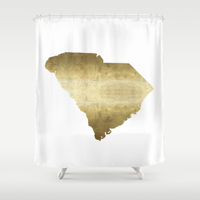 south carolina gold foil state map Shower Curtain