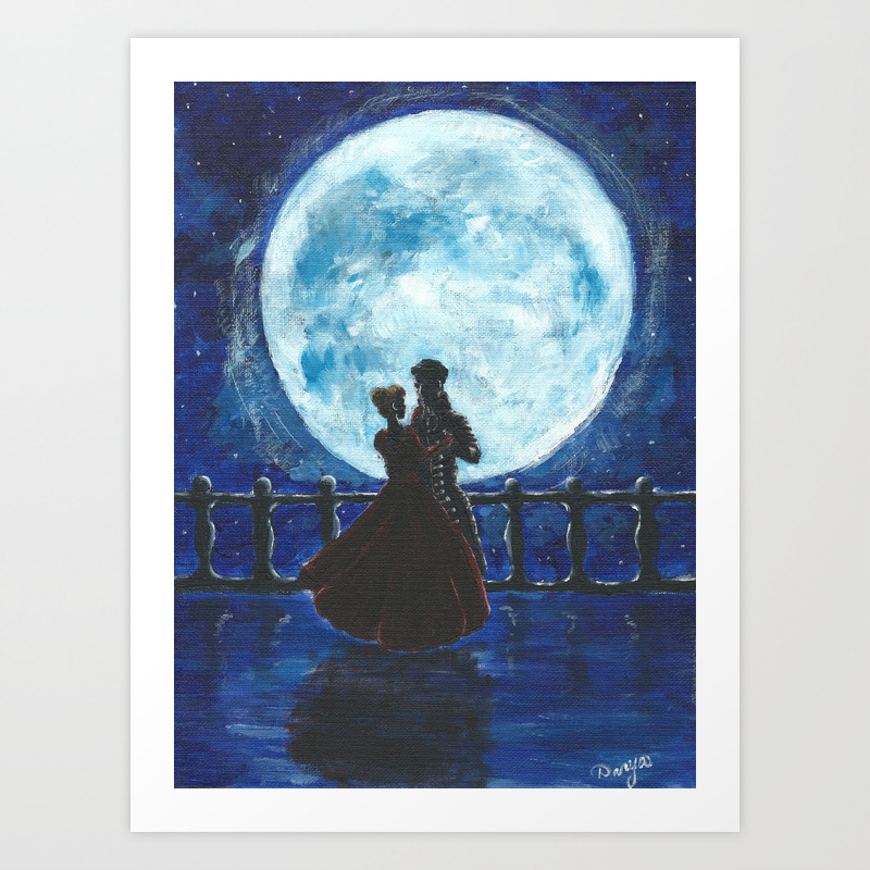 Pirate And Princess Dancing In The Moonlight Art Print By Alinka73dasha96 Society6