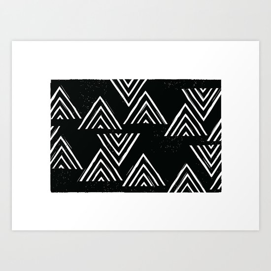 The Mountain Top - in Black Art Print