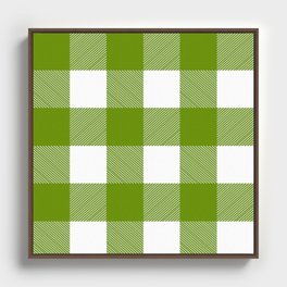 Green Plaid Framed Canvas