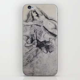 Cherub and a woman by Gustave Moreau iPhone Skin