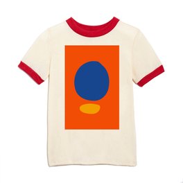 Zen Abstract Minimal Art Organic Shapes Blue and Yellow Kids T Shirt