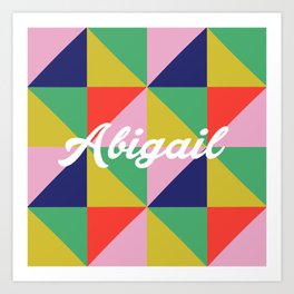 Abigail Geo Brights Art Print | Typography, Children, Pattern 