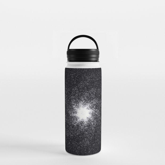 Galaxy with white star dust on black background Water Bottle