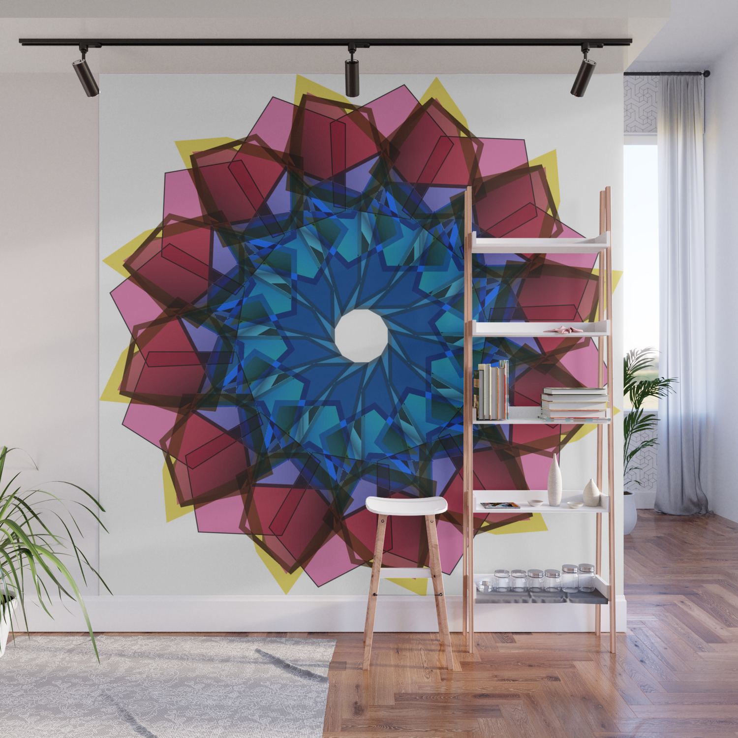 Magenta Blue Starburst Wall Mural By Paulakrieg Society6