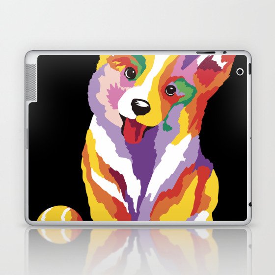 Colorful Corgi Dog Laptop & iPad Skin