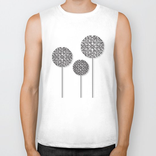 Black Star Flower Biker Tank