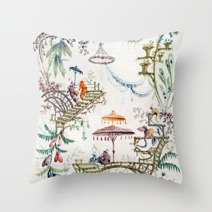 Enchanted Forest Chinoiserie Throw Pillow