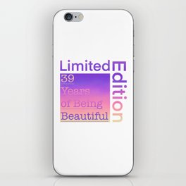 39 Year Old Gift Gradient Limited Edition 39th Retro Birthday iPhone Skin