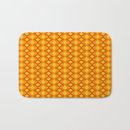 Diamonds II - orange/yellow Bath Mat