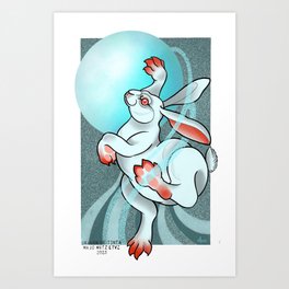 El conejo en la luna Art Print