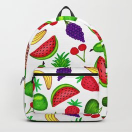 Tutti Fruity Hand Drawn Summer Mixed Fruit Backpack