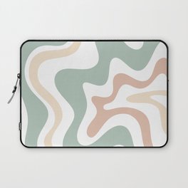 Liquid Swirl Abstract Pattern in Celadon Sage Laptop Sleeve