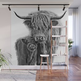 Highland Cow and The Baby Wall Mural