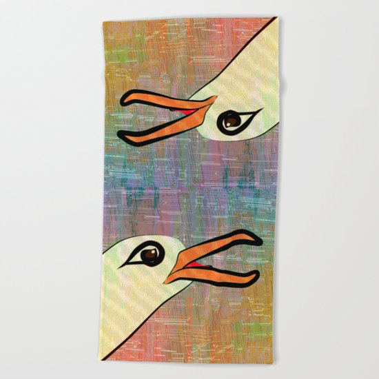 On the Cliffs with Jonathan Livingston Seagull Beach Towel