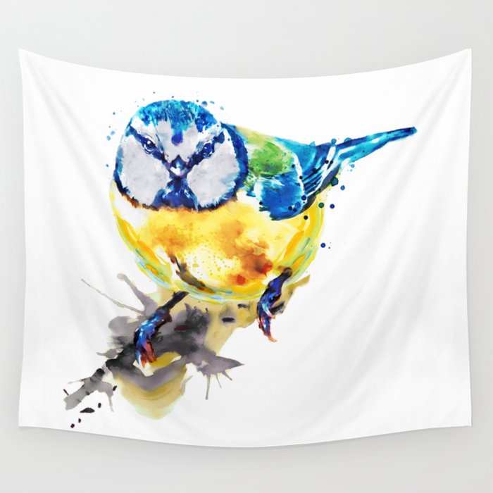 Blue Tit Wall Tapestry