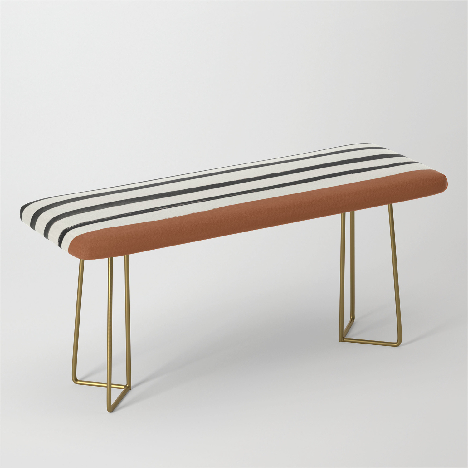 Burnt Orange X Stripes Bench By Floresimagespdx Society6
