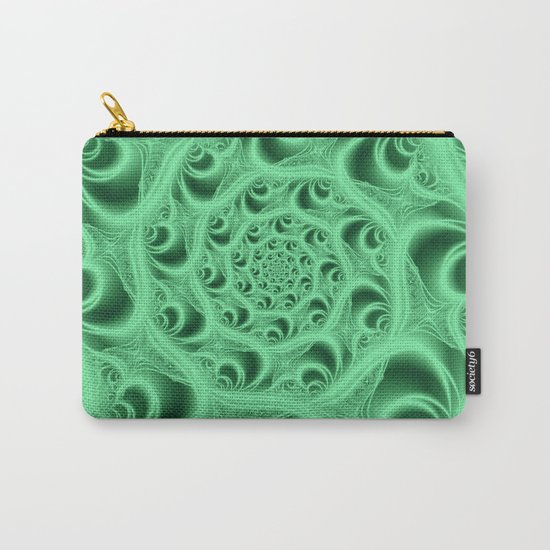Fractal Web in Flourescent Green Carry-All Pouch