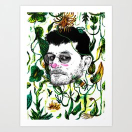 Let's see where this is going - Man With Floral print Art Print