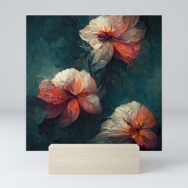 watercolor dramatic floral in shabby chic grange style Mini Art Print