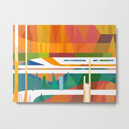 Monorail Abstract Metal Print | Mural, Graphic, Contemporary, Magickingdom, Maryblair, Electric, Future, Geometric, Modern, Bullet 