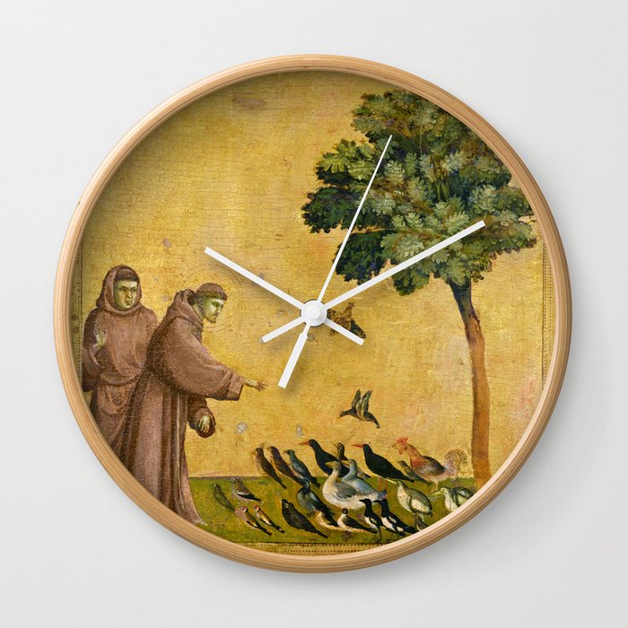 Saint Francis of Assisi Preaching to the Birds by Giotto Wall Clock