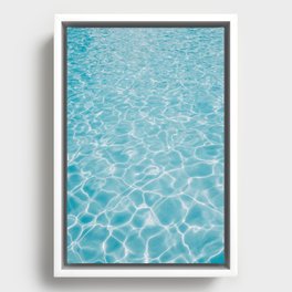 Aqua Blue Swimming Pool Water Framed Canvas