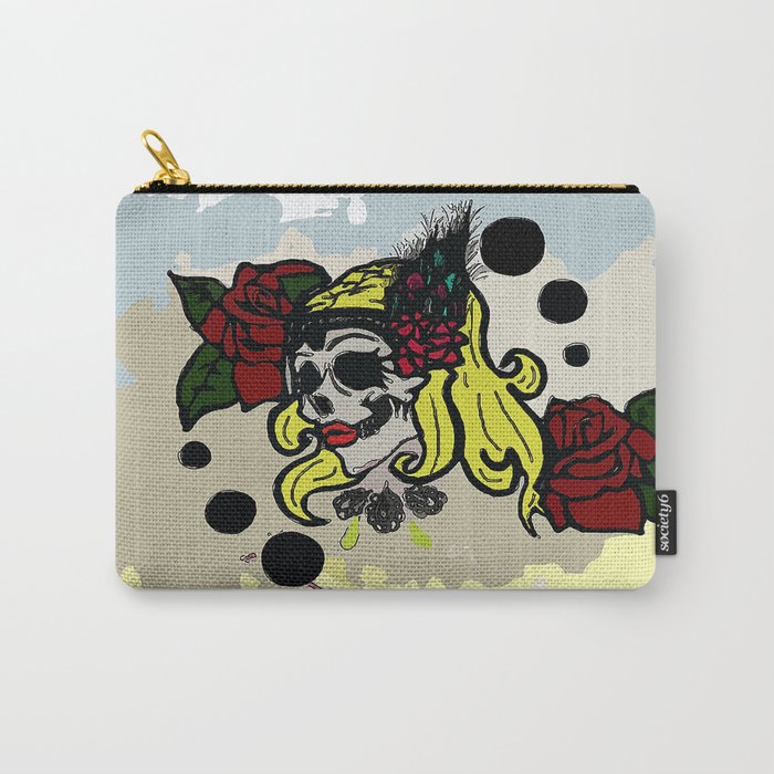 Skull with roses Carry-All Pouch