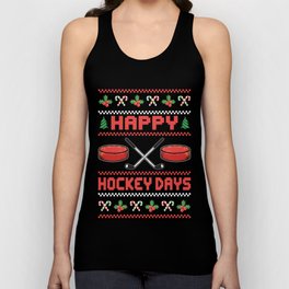 Happy Hockey Days Ugly Christmas Sweater Ice Hockey Unisex Tank Top