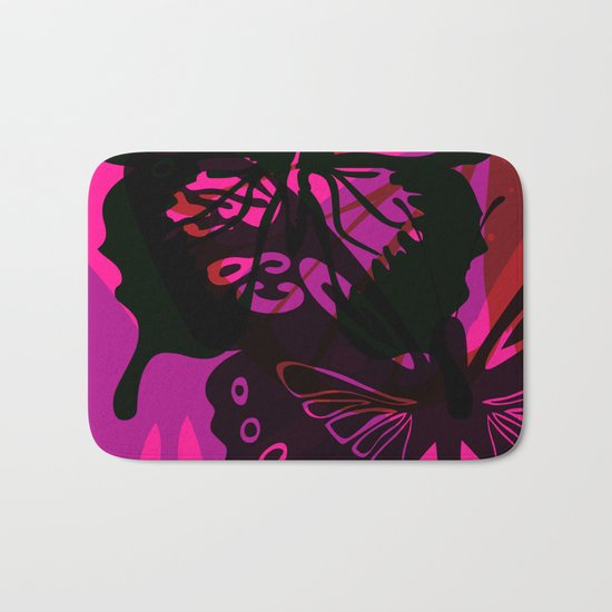 Abstract Butterflies 01 Bath Mat
