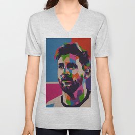 Colores Messi Cara V Neck T Shirt