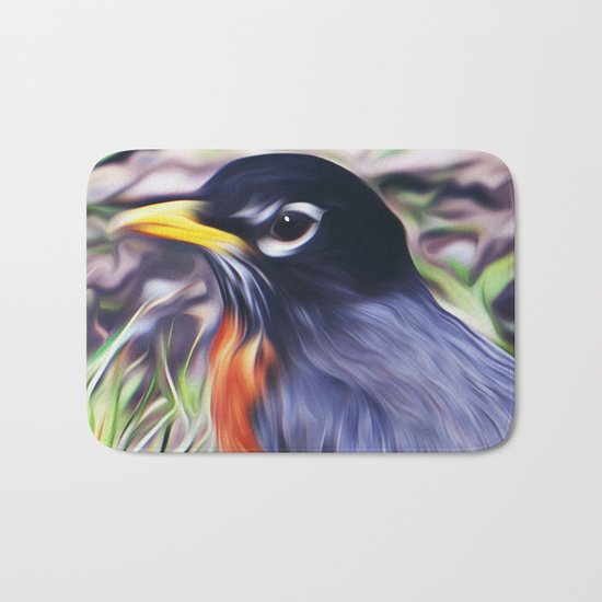 Red Breast Bath Mat