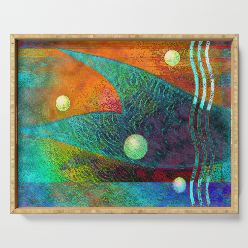 Colorful Mermaid Tail Horizontal Serving Tray by profilesincolor