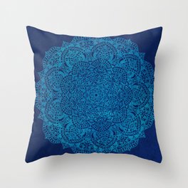 Oh My Mandala! V2 Blue Throw Pillow
